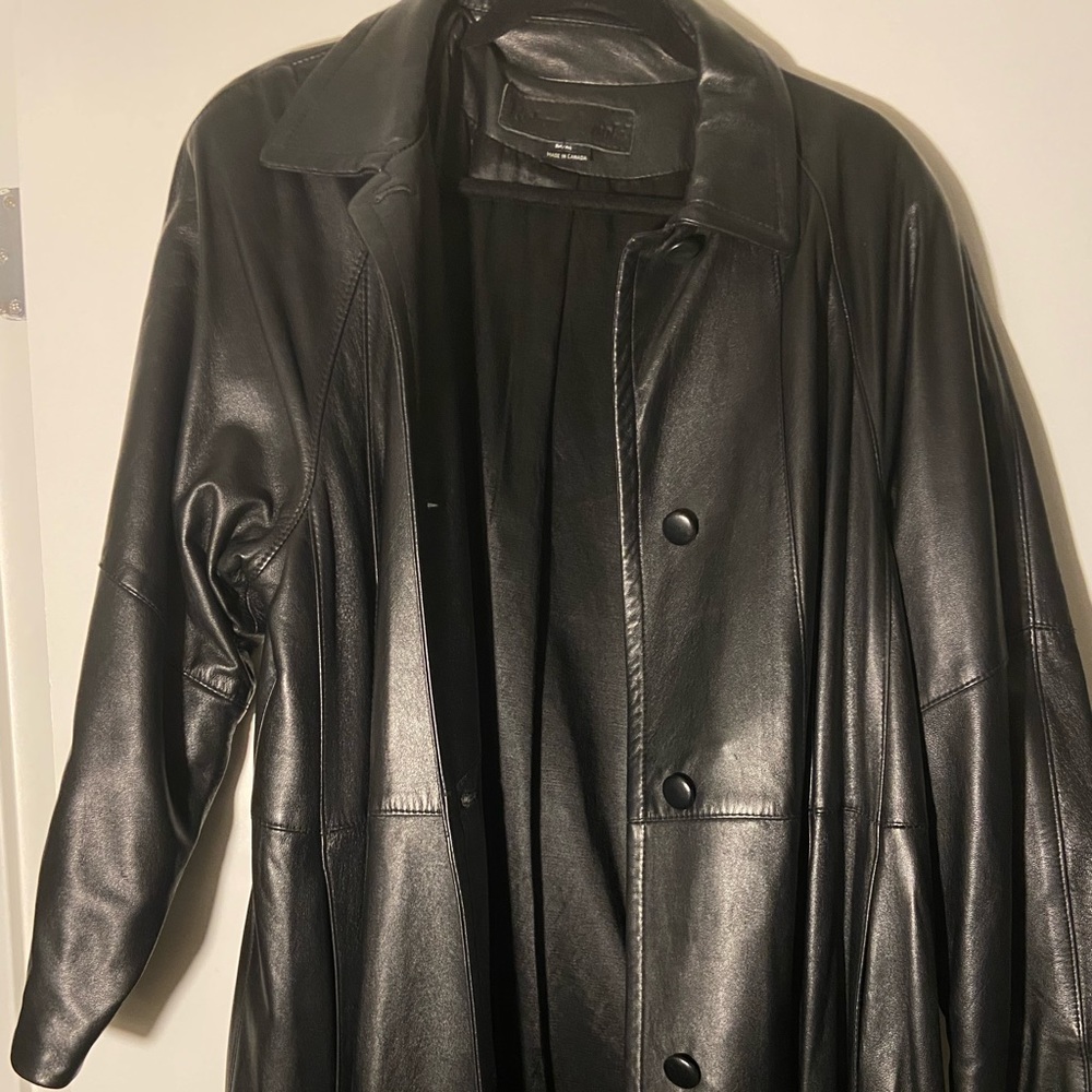 Robert Arnold 80s vintage leather trench coat